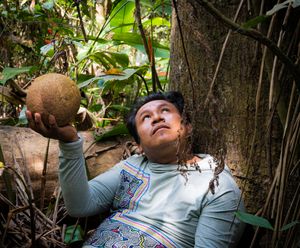 Sergio with ayahuma fruit.